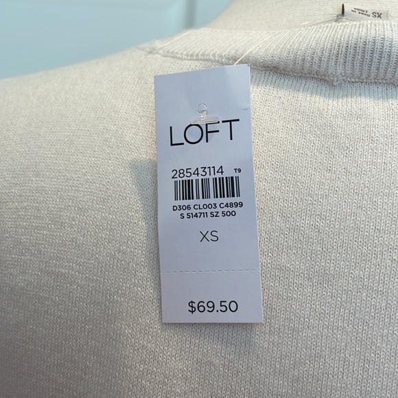 NWT • LOFT Women's White top w Sheer Long Sleeves. - Picture 15 of 16